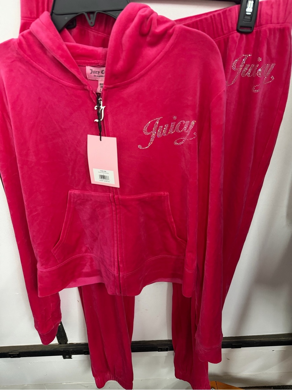 Juicy Couture Hot Pink Velour Zip Track Jacket & Joggers